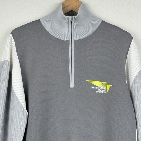Zara x Rhuigi 1/4 Zip Pullover Sweater Size XL Color Block Grey RHUDE - Picture 2 of 4